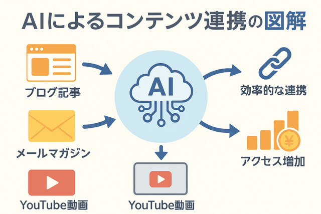 AIによるコンテンツ連携の図解